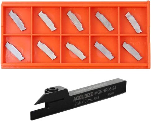 Accusize Industrial Tools 3/8" x 3/8'' حامل قطع، أداة فراق، Mgehr06-2 من 2387-2003 مع 10 إدراجات كربيد لقطع الألومنيوم in Kuwait