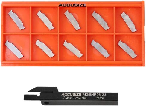 Accusize Industrial Tools 3/8" x 3/8'' حامل قطع، أداة فراق، Mgehr06-2 من 2387-2003 مع 10 إدراجات كربيد لقطع الألومنيوم in Kuwait