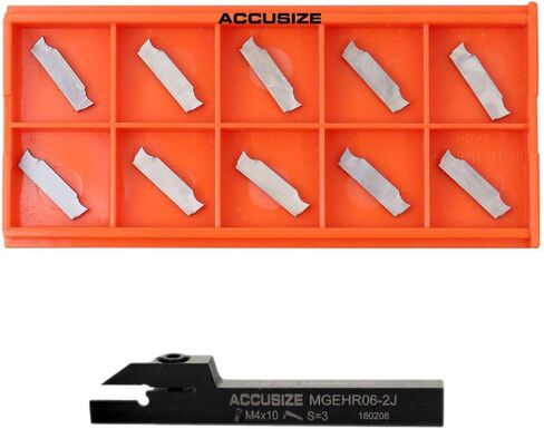Accusize Industrial Tools 3/8" x 3/8'' حامل قطع، أداة فراق، Mgehr06-2 من 2387-2003 مع 10 إدراجات كربيد لقطع الألومنيوم in Kuwait