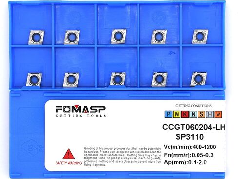 FomaSP Carbide Inserts for Aluminum CCGT21.51 / CCGT060204-LH for Turning Cutting Tools Finishing Cutting 10 PCS in Saudi Arabia