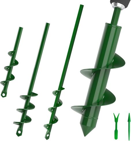جيموش 4 قطع مثقاب مثقاب مثقاب أوجر 1.6 × 9 بوصة ، 1.6 × 18 بوصة ، 2 × 14.5 بوصة ، و 3 × 12 بوصة - حديقة بوست هول حفر لأداة زراع المصباح، ل 3/8 بوصة سداسية محرك in Kuwait
