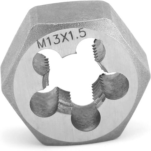 Auniwaig Hex Die M13 x 1.5 درجة من الفولاذ الكربوني، قالب إعادة الخيط السداسي المتري، قالب أنبوب مستدق مسدس، قالب خيط الآلة، لإصلاح الخيوط في الثقوب أو البراغي المقطوعة 1 قطعة in Kuwait