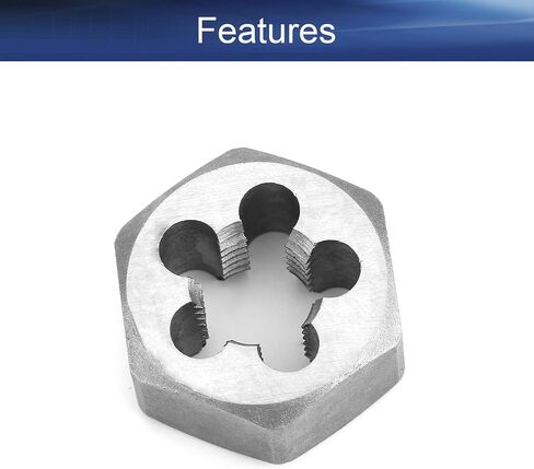Auniwaig Hex Die M13 x 1.5 درجة من الفولاذ الكربوني، قالب إعادة الخيط السداسي المتري، قالب أنبوب مستدق مسدس، قالب خيط الآلة، لإصلاح الخيوط في الثقوب أو البراغي المقطوعة 1 قطعة in Kuwait