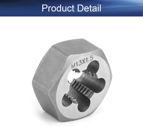 Auniwaig Hex Die M13 x 1.5 درجة من الفولاذ الكربوني، قالب إعادة الخيط السداسي المتري، قالب أنبوب مستدق مسدس، قالب خيط الآلة، لإصلاح الخيوط في الثقوب أو البراغي المقطوعة 1 قطعة in Kuwait