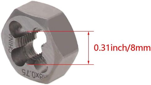 Auniwaig Hex Die M13 x 1.5 درجة من الفولاذ الكربوني، قالب إعادة الخيط السداسي المتري، قالب أنبوب مستدق مسدس، قالب خيط الآلة، لإصلاح الخيوط في الثقوب أو البراغي المقطوعة 1 قطعة in Kuwait