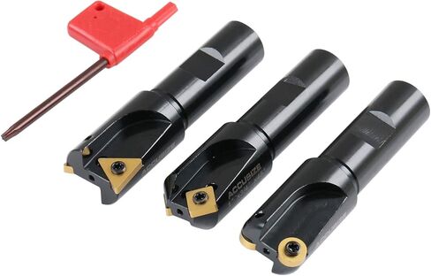 مجموعة مطحنة نهاية هوجر الصغيرة من 3 قطع من Accusize Industrial Tools، 45 درجة، 90 درجة ومطحنة 3/16r مع ساق 3/4 بوصة، رأس 1 بوصة، 0046-0700 in Saudi Arabia