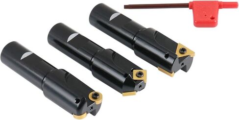 مجموعة مطحنة نهاية هوجر الصغيرة من 3 قطع من Accusize Industrial Tools، 45 درجة، 90 درجة ومطحنة 3/16r مع ساق 3/4 بوصة، رأس 1 بوصة، 0046-0700 in Saudi Arabia