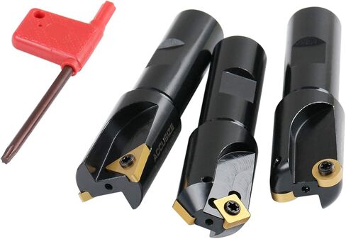 مجموعة مطحنة نهاية هوجر الصغيرة من 3 قطع من Accusize Industrial Tools، 45 درجة، 90 درجة ومطحنة 3/16r مع ساق 3/4 بوصة، رأس 1 بوصة، 0046-0700 in Saudi Arabia