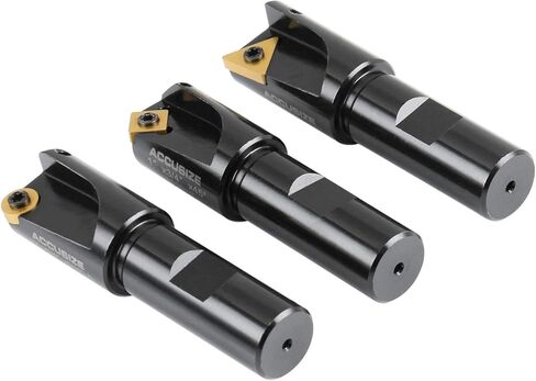 مجموعة مطحنة نهاية هوجر الصغيرة من 3 قطع من Accusize Industrial Tools، 45 درجة، 90 درجة ومطحنة 3/16r مع ساق 3/4 بوصة، رأس 1 بوصة، 0046-0700 in Saudi Arabia