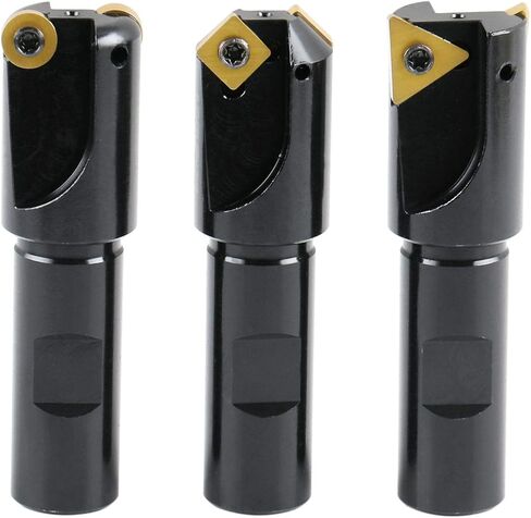 مجموعة مطحنة نهاية هوجر الصغيرة من 3 قطع من Accusize Industrial Tools، 45 درجة، 90 درجة ومطحنة 3/16r مع ساق 3/4 بوصة، رأس 1 بوصة، 0046-0700 in Saudi Arabia