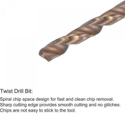 uxcell M3 x 0.5 صنبور فلوت حلزوني ومجموعة رؤوس مثقاب ملفوفة 2.5 مم، متري M35 كوبالت عالي السرعة من الصلب أداة صنبور لولبية من الفولاذ المقاوم للصدأ in Kuwait