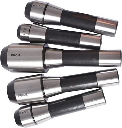 TINVHY 5-Pack R8 نهاية مطحنة مجموعة حامل سبيكة أداة 1/4 3/8 1/2 5/8 3/4 بوصة استبدال محول لآلات طحن نوع بريدجبورت in Kuwait