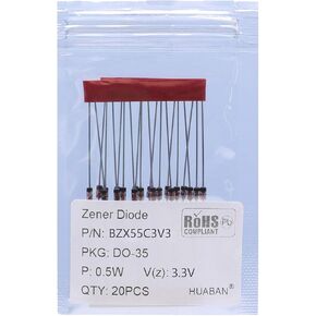 34Value x 20PCS 0.5W DO35 Zener Diode 2.0V 2.2V 2.4V 2.7V 3.0V 3.3V 3.6V 3.9V 4.3V 4.7V 5.1V 5.6V 6.2V 6.8V 7.5V 8.2V 9.1V 10V 11V 12V 13V 15V 16V 18V 20V 22V 24V 27V 30V 33V 36V 39V 43V 47V in Saudi Arabia