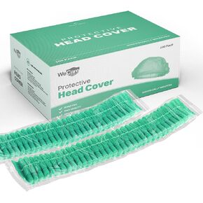 شبكة شعر منتفخة لخدمة الطعام، 100 عبوة من شبكة شعر منتفخة ملفوفة بشكل فردي للنساء والرجال - قبعة جراحية للممرضات، غطاء رأس واقٍ in Kuwait