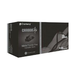 قفازات فحص خالية من مسحوق النتريل الكربوني CR3267 من Cranberry، للاستعمال مرة واحدة، 2.5 مل، أسود، متوسط ​​(عبوة من 300) مصنف كيميائيًا، مقاومة للفنتانيل، احتمالية منخفضة لالتهاب الجلد in Kuwait