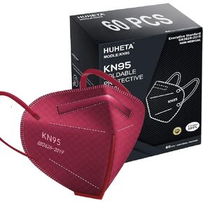 HUHETA KN95 Face Masks 100PCs, 5-Ply Breathable Protective KN95 Mask for Adults Individually Wrapped, Multicolor