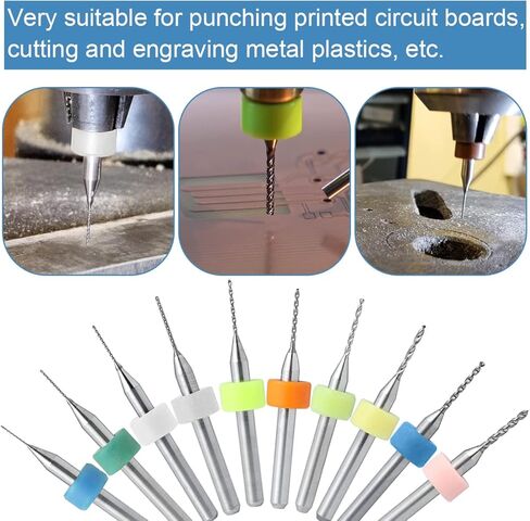 DKARDU PCB لقم الثقب 0.1-1.0 مم صغيرة من الكربيد الحلزوني الناي كربيد أداة النقش الدوارة للوحة دوائر PCB والمجوهرات CNC النقش بالطاقة، 40 قطعة in Kuwait