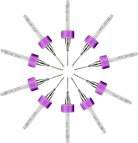 TA-VIGOR Micro Drill Bit -10pcs 0.3mm PCB Drill Bits with 1/8 Inch Shank Tungsten Carbide Rotary Tool for Print Circuit Board/Stone/CNC Engraving in Kuwait
