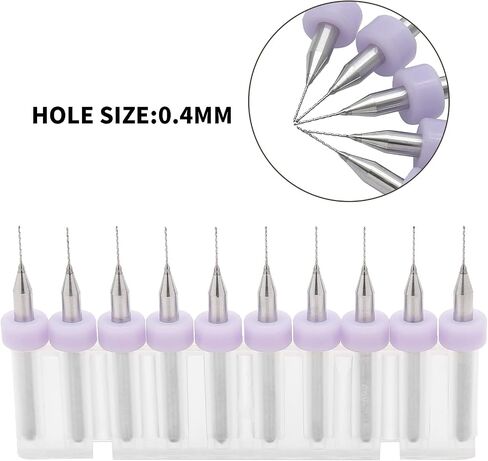 Luomorgo 10 Pcs 1/8" Shank PCB Drill Bits Carbide Tungsten Steel, 0.8mm PCB Print Circuit Board Mini Drill Bit Set for PCB Jewelry CNC Engraving, Yellow in Saudi Arabia