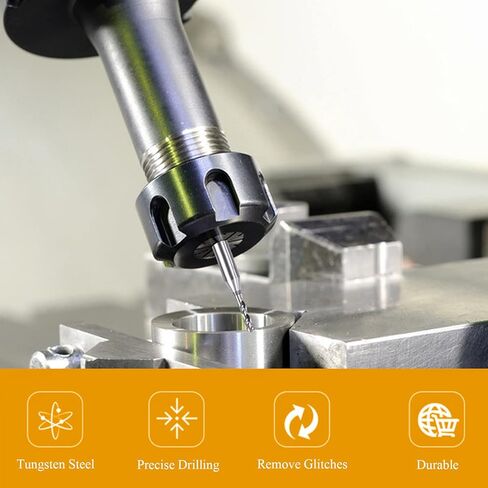 TA-VIGOR لقمة مثقاب صغيرة - 10 قطع 0.7 مم PCB مع أداة دوارة من كربيد التنجستن مقاس 1/8 بوصة للوحة دوائر الطباعة/الحجر/النقش باستخدام الحاسب الآلي in Kuwait