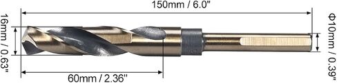 uxcell Reduced Shank Twist Drill Bits 15mm Black Nitride & Gold Titanium Coated High Speed Steel 4341 with 10mm Shank for Stainless Steel Alloy Metal Plastic Wood in Saudi Arabia