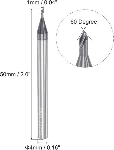 Uxcell اكتشاف لقمة ثقب 2 مللي متر ضياء 4 مللي متر عرقوب 60 درجة كربيد صلب AlTiSin مطلي 2 مزامير مستديرة عرقوب قطع الحفر in Kuwait