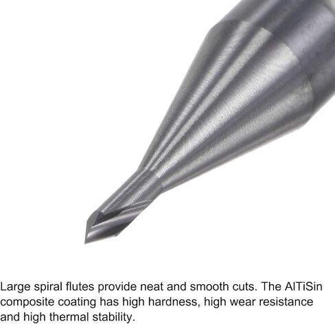 Uxcell اكتشاف لقمة ثقب 2 مللي متر ضياء 4 مللي متر عرقوب 60 درجة كربيد صلب AlTiSin مطلي 2 مزامير مستديرة عرقوب قطع الحفر in Kuwait