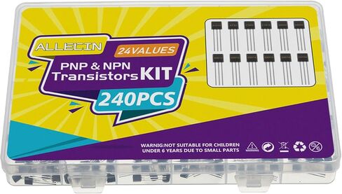 ALLECIN 24 القيم BJT الترانزستور كيت A1015 A733 C945 C1815 S8050 S8550 S9012 S9013 S9014 S9015 S9018 2N7000 2N2222 2N2907 2N3904 2N3906 2N5401 2N5551 BC327 BC337 BC547 BC550 BC557 BC560 الترانزستورات in Kuwait