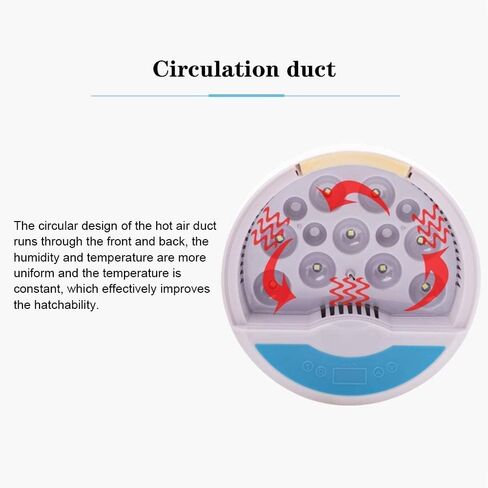 Lreerge Egg Incubator，with 9 LED Lighted Egg Candle Tester and Temperature Control Device One-Key Incubation for Heat Preservation and Mini 9 Egg Incubator Breeder for Chicken, Ducks, Birds in Saudi Arabia