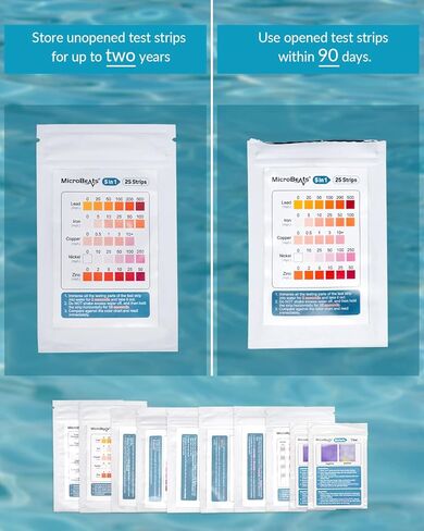 مجموعات اختبار المياه لمياه الشرب، مجموعة أدوات اختبار المياه MicroBeats PRO 19 في 1 من سلسلة MicroBeats PRO، جهاز اختبار جودة مياه الآبار في City Home Tap، 100 شريط + 2 اختبار لصلابة حديد الرصاص ودرجة الحموضة والفلورايد، والمزيد in Kuwait