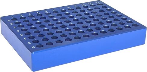 MUHWA 96 كتلة تبريد ألومنيوم جيدة لأنابيب PCR الدقيقة 0.2 مل، 8 × 12 مصفوفة، أزرق، عبوة واحدة in Kuwait