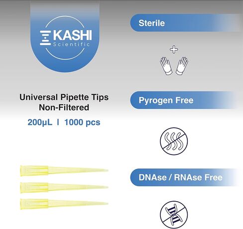 أطراف ماصة 1000 ميكرولتر، أطراف ماصة عالمية غير مرشحة من Kashi Scientific للماصات 1000 ميكرولتر، أطراف ماصة كبيرة مع تخرج واضح، أطراف ماصة 1 مل، 500 نصيحة/حقيبة - أزرق in Kuwait