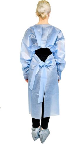 50 حزمة، أثواب عزل من المستوى 2، PP+PE، أزرق، مقاس واحد (OSFM)، فوق الرأس (OTH)، ربطة خصر، حلقات إبهام، ظهر مفتوح، مقاوم للسوائل، بولي بروبيلين غير منسوج مع طلاء بولي إيثيلين in Kuwait