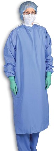 Medline 1-Ply Blockade Surgeon/ثوب جراحي، إغلاق بربطة عنق وظهر، غير معقم، كبير، أزرق السقف (عبوة من 12 قطعة) in Saudi Arabia