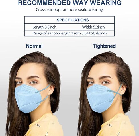 HUHETA KN95 Face Masks 100PCs, 5-Ply Breathable Protective KN95 Mask for Adults Individually Wrapped, Multicolor in Saudi Arabia