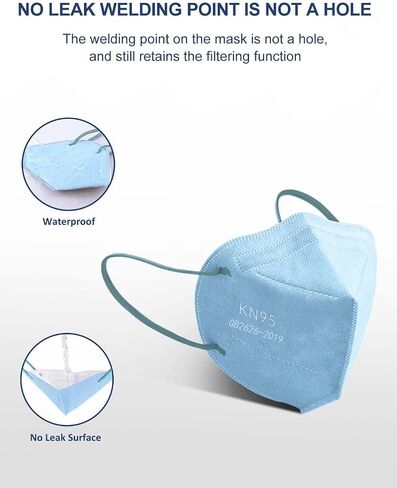 HUHETA KN95 Face Masks 100PCs, 5-Ply Breathable Protective KN95 Mask for Adults Individually Wrapped, Multicolor in Saudi Arabia