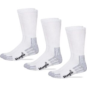 Wrangler Cotton Crew Socks, White, Lrg (M 9-13), 3 Pair in Saudi Arabia