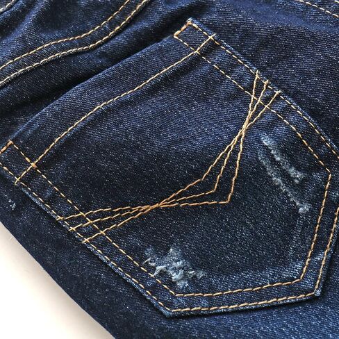Evelin LEE Toddles Baby Little Boys/Girls Elastic Waist Denim Ripped Pants Jeans in Saudi Arabia