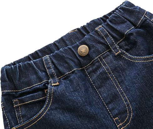 Evelin LEE Toddles Baby Little Boys/Girls Elastic Waist Denim Ripped Pants Jeans in Saudi Arabia