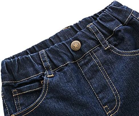 Evelin LEE Toddles Baby Little Boys/Girls Elastic Waist Denim Ripped Pants Jeans in Saudi Arabia