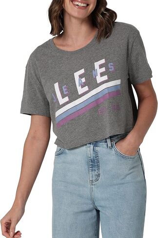 Lee Women's Legendary Scoop Neck Short Sleeve Boyfriend Cropped Tee in Saudi Arabia
