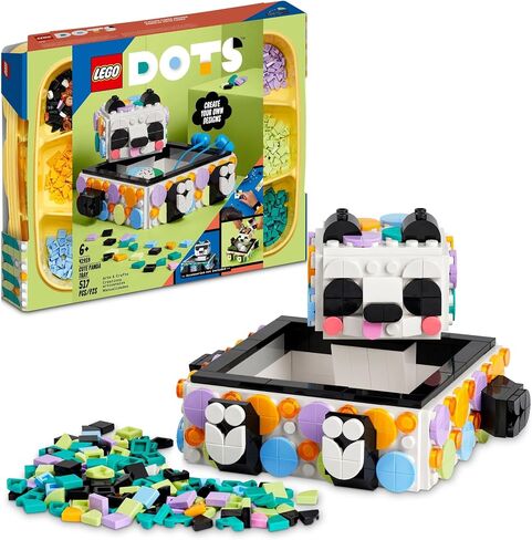 LEGO DOTS Cute Panda Tray 41959 DIY Craft Toy Set for Girls, Boys, and Kids Ages 6+; Creative and Useful Storage Kit (517 Pieces) in Saudi Arabia