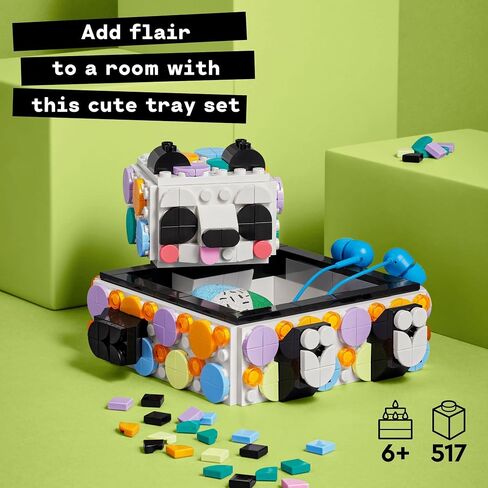 LEGO DOTS Cute Panda Tray 41959 DIY Craft Toy Set for Girls, Boys, and Kids Ages 6+; Creative and Useful Storage Kit (517 Pieces) in Saudi Arabia