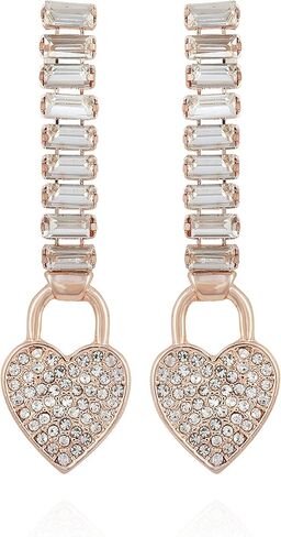 GUESS Rose-Gold Heart Drop Earrings in Saudi Arabia