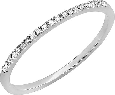 Dazzlingrock Collection Round White Diamond Stackable Wedding Band for Women (0.08 ctw, Color I-J, Clarity I1-I3) in Gold in Saudi Arabia
