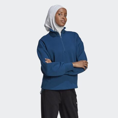 adidas Future Icons Badge of Sport Quarter-Zip Sweatshirt Women's in Saudi Arabia