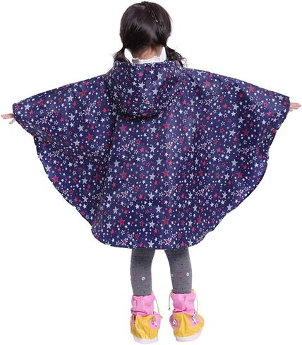 Kids Boys Girl Lightweight Waterproof Rain Jacket Coat Portable Poncho with Hood in Saudi Arabia