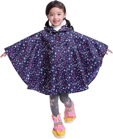 Kids Boys Girl Lightweight Waterproof Rain Jacket Coat Portable Poncho with Hood in Saudi Arabia