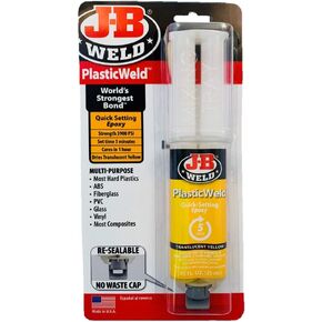 J-B Weld 50132 PlasticWeld Quick-Setting Epoxy Syringe - Translucent Yellow - 25 ml in Saudi Arabia
