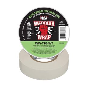 NSI WW-716-WT WarriorWrap General 7 mil Vinyl Electrical Tape, 3/4" Width, 60' Length, White in Kuwait